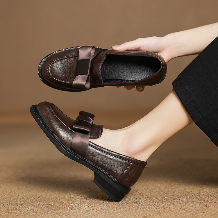 Deep Mouth Flat Shoes with Mid Chunky Heel and Round Toe - Style m.html - Image 3