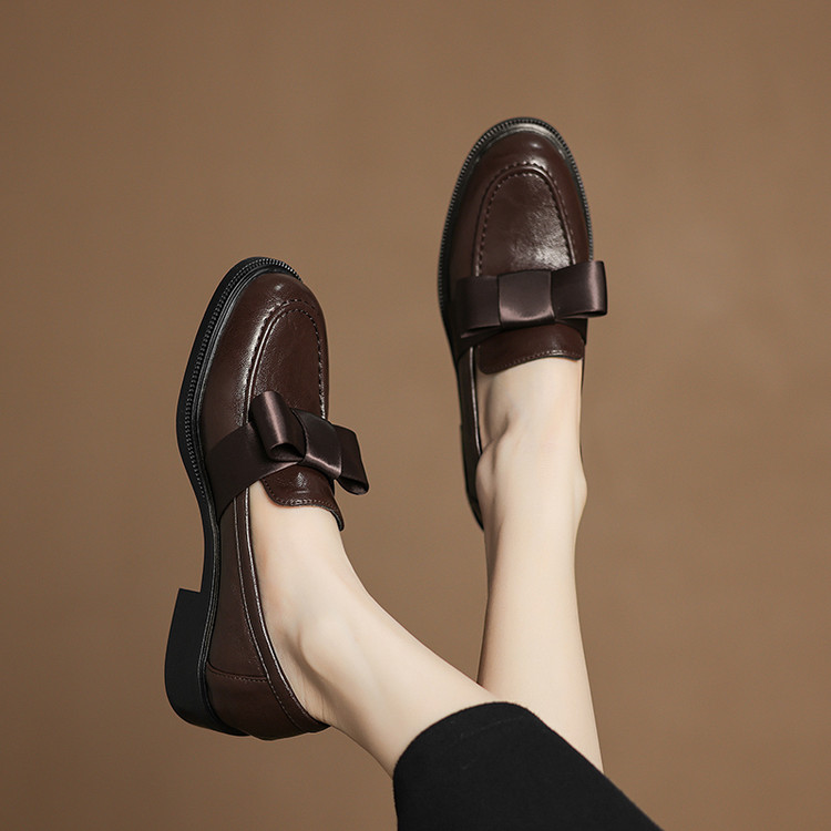 Deep Mouth Flat Shoes with Mid Chunky Heel and Round Toe - Style m.html - Image 4