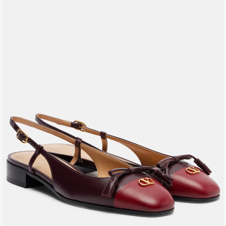 Fashion Flat Shoes with Bow and Color Block Design